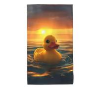 Asciugamani a forma di anatra gialla con disegno di cartone animato, 40,6 x 68,6 cm, morbidi asciugamani in microfibra altamente assorbenti per bagno, doccia, allenamento, palestra, viaggi