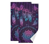 Asciugamani altamente assorbenti morbidi acchiappasogni viola poliestere cotone asciugamani bagno per bagno cucina palestra yoga spa set di 2
