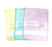 Asciugamani Asilo 40x55 cm, Puro Cotone Double Face, Set Asilo Nido, Tela Aida da Ricamare, Made in Italy, Morbido e Resistente - 3 PEZZI BAMBINA FEMMINA