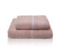 Asciugamani bagno Set 1+1 in spugna bordo lavorato Viso e Ospite 6844