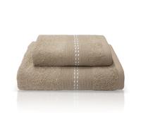 Asciugamani bagno Set 1+1 in spugna bordo lavorato Viso e Ospite 6844