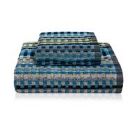 Asciugamani bagno Set 1+1 in spugna cinigliata e velluto Viso e Ospite 7033
