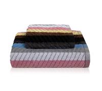 Asciugamani bagno Set 1+1 in spugna cinigliata e velluto Viso e Ospite 7033