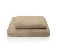 Asciugamani bagno Set 1+1 in spugna Viso e Ospite con pois 6843