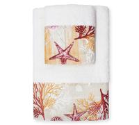 Nada Home Asciugamani bagno stile marino Set 1+1 in spugna di cotone Viso e Ospite 6822