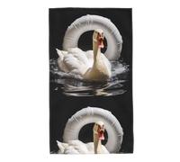 Asciugamani Big White Goose in The Swimming Ring Prints Asciugamano Spiaggia Asciugatura Rapida Ultra-Assorbente Telo da Bagno, per Campeggio, Sauna, Picnic, 40x70cm