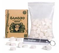 Asciugamani compressi usa e getta, 100 pezzi, 22 x 20 cm, 100% bambù, ecologici, espandibili, colore bianco