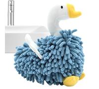 Asciugamani da bagno - Asciugamano in spugna a forma di cigno con pompon morbidi - morbido assorbente in peluche, asciugatura e accessorio per il bagno, multifunzione, ideale per pulire la pulizia e