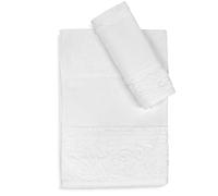 Asciugamani da bagno con tela per il Ricamo a macchina e la Pittura, Set composto da 1 Asciugamano e da 1 Ospite da dipingere o ricamare, Asciugamano bagno 50x80cm più Opite 30x45cm (01 Bianco)