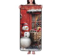 Asciugamani da bagno in cotone per bagno, pupazzo di neve di Natale e regalo auto, asciugamani in microfibra ad asciugatura rapida per teli da bagno per il corpo, asciugamano da spiaggia