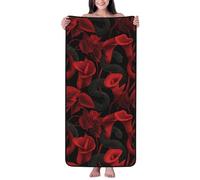 Asciugamani da bagno in cotone per il bagno, asciugamani in microfibra per teli da bagno per il corpo, stampa gotica serpente rosso calla calle, asciugamano da spiaggia ad asciugatura rapida, morbido