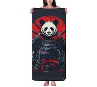 Asciugamani da bagno in cotone per il bagno - Asciugamani in microfibra rosso nero con panda orientale per teli da bagno per il corpo, asciugamano da spiaggia ad asciugatura rapida personalizzato