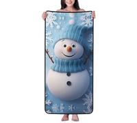 Asciugamani da bagno in cotone per il bagno, in microfibra, con pupazzo di neve e fiocco di neve, personalizzato, ad asciugatura rapida, morbidi asciugamani da doccia per viaggi, casa, spiaggia, 68,6