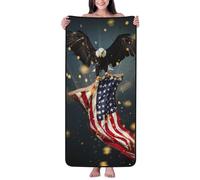 Asciugamani da bagno in cotone per il bagno - North American Bald Eagle1 Asciugamani in microfibra per teli da bagno per il corpo, asciugamano da spiaggia ad asciugatura rapida personalizzato, morbidi