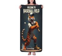 Asciugamani da bagno in cotone per il bagno, stampa tigre di baseball con cartoni animati n. 9, asciugamani in microfibra per il corpo, telo mare ad asciugatura rapida, morbido asciugamano da doccia