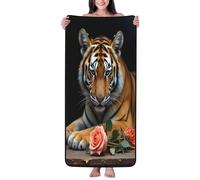 Asciugamani da bagno in cotone per il bagno, stampa tigre rosa n. 593, asciugamani in microfibra per il corpo, telo mare ad asciugatura rapida, morbido asciugamano da doccia per viaggi, spiaggia, casa