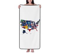 Asciugamani da bagno in cotone per il bagno - The Map of United States Asciugamani in microfibra per teli da bagno per il corpo, asciugamano da spiaggia ad asciugatura rapida personalizzato - morbidi