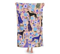 Asciugamani da bagno, Levriero Floreale Simpatico Cane Menta Vintage Panni per lavare Asciugamano da spiaggia in cotone poliestere Asciugamano da salone ad alta assorbenza Lenzuola da bagno ad asciuga
