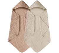 Asciugamani da bagno per bambini, in cotone, super delicati, a 6 strati, con cappuccio, extra assorbenti e traspiranti, per neonati e bambini, 2 pezzi