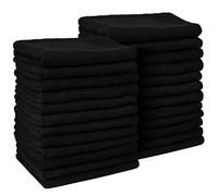 Asciugamani da barbiere neri per parrucchieri, confezione da 24, non candeggiare, 40,6 x 68,6 cm, asciugamano cosmetologico, asciugamano in cotone assorbente per donne, uomini, bellezza, spa e cura