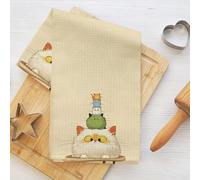 Asciugamani da Cucina Carini per Gatti 61x35,5 cm, Asciugamani in Microfibra Resistente e Riutilizzabile per Cucina e Bagno, Asciugamani per la Casa in Stile Gabbianella, Regali per Donne e Amiche
