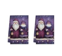 Asciugamani da cucina con Babbo Natale, fantasioso lanterna con fiocco di neve di Natale viola asciugamani ad asciugatura rapida per le vacanze decorazione della cucina 40,6 x 61 cm (set da 2)