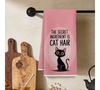 Asciugamani da cucina con gatti carini, l'ingrediente segreto è il pelo di gatto, strofinacci in microfibra per cucina, bagno, decorazione per la casa, asciugamano rosa resistente a nido d'ape per