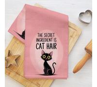 Asciugamani da cucina con gatti carini, l'ingrediente segreto è il pelo di gatto, strofinacci in microfibra per cucina, bagno, decorazione per la casa, asciugamano rosa resistente a nido d'ape per