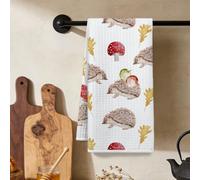 Asciugamani da cucina con riccio e funghi ad acquerello per la casa e la cucina, strofinacci per lavare i piatti, morbido assorbente in microfibra, regalo per donna e mamma
