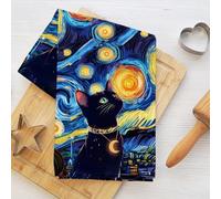 Asciugamani da cucina post-impressionismo, asciugamani da bagno in morbida microfibra assorbente, strofinacci per cucina bagno casa colonica, regalo per gli amanti dei gatti per donne, amiche e