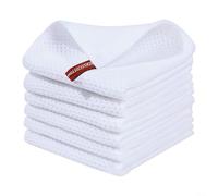 Asciugamani da cucina riutilizzabili a nido d'ape ultra morbidi in microfibra stracci per finitura a strisce (bianco)