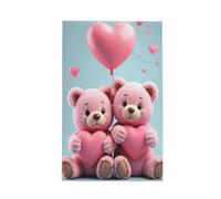 Asciugamani da cucina - Stampa rosa con orso carino n. 62 Asciugamani ad asciugatura rapida per asciugare la cucina, asciugamano morbido assorbente per la decorazione della casa con cordino