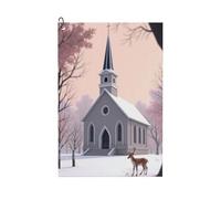 Asciugamani da golf con stampa di chiesa dei cartoni animati n. 25, per uomo e donna, 61 x 40 cm, alla moda, assorbenti, ad asciugatura rapida, accessori per la pulizia della palla e borsa da club