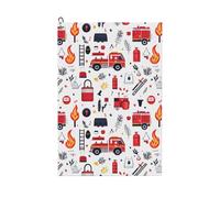 Asciugamani da golf con stampa estintore camion dei pompieri, per uomo e donna, 61 x 40 cm, alla moda, assorbente, ad asciugatura rapida, accessori per la pulizia della palla e borsa da club, con