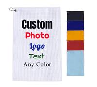 Asciugamani da golf personalizzati con foto, asciugamano in microfibra personalizzato per borse da golf con clip 40,6 x 61 cm, nome monogramma con testo dell'immagine personalizzato, accessori per