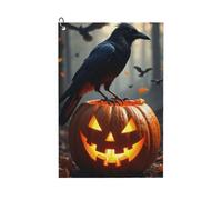 Asciugamani da golf realistici con stampa di zucca corvo n. 12 per sacche da golf per uomini e donne, 61 x 40 cm, alla moda, assorbenti, ad asciugatura rapida, accessori per la pulizia della palla e