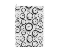 Asciugamani da golf vintage con stampa con quadrante dell'orologio per uomo e donna, 61 x 40 cm, alla moda, assorbente, ad asciugatura rapida, accessori per la pulizia della palla e borsa da club, con