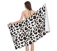 Asciugamani da spiaggia in microfibra di grandi dimensioni, telo da mare con stampa leopardata di mucca bianca senza sabbia per adulti bambini uomini donne asciugamano da piscina assorbente ad asciuga