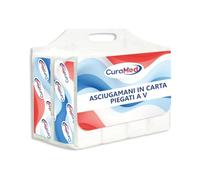 ASCIUGAMANI DI CARTA PIEGATI A V PER DISPENSER, C E Z, MONOUSO 12 CONF. 250 PZ (Totale 3.000 pz) - Originale Cura Farma