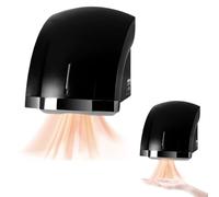 Asciugamani Elettrico Automatico con Sensore, Asciugamani Elettrico Ad Alta velocità da 1800 W, Sensore Senza Contatto, Aria Calda E Fredda Regolabile (Black)