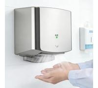 Asciugamani Elettrico Automatico da Parete con Filtro HEPA per un'Asciugatura Rapida in 10 Secondi, 1250W di Potenza, Guscio in ABS Resistente per Bagni Commerciali e Servizi Igienici Silver