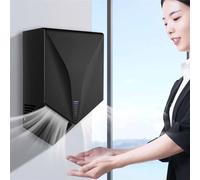 Asciugamani Elettrico, Dispositivo per Asciugare Le Mani a Induzione Automatica per Bagno Asciugatura Rapida 6-10 Secondi, Potente Asciuga Mani 1400W Elettrica Commerciale Montata a Parete,Black