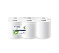 Asciugamani industriali multiuso Lucart Eco 180 m 2 veli 6 rotoli da 486 strappi