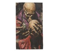Asciugamani inquietanti con teschio che tiene un'altra mano, 40,6 x 68,6 cm, morbidi asciugamani in microfibra altamente assorbente per bagno, doccia, allenamento, palestra, viaggi