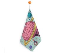 Asciugamani leggeri e altamente assorbenti, motivo: astronauti, cervello, pianeta, arte, bagno, uso multiuso, asciugamani per il viso