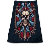 Asciugamani Mano Skull And AX Style Pattern Morbidi Asciugamano Leggeri Asciugamani Viso per Viaggi Palestra Hotel 40X70cm