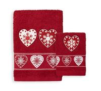 Asciugamani Natalizi Bagno set 1+1 in Spugna di Cotone Decoro Natale 6983