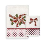 Asciugamani Natalizi Bagno set 1+1 in Spugna di Cotone Decoro Natale 6983