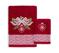 Asciugamani Natalizi Bagno set 1+1 in Spugna di Cotone Decoro Natale 6983