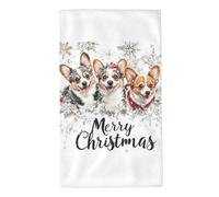 Asciugamani natalizi con fiocchi di neve, 40,6 x 68,6 cm, morbidi asciugamani in microfibra altamente assorbenti per bagno, doccia, allenamento, palestra, viaggi